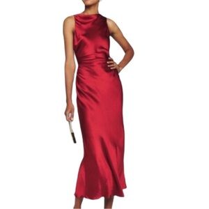 Reformation Casette Mid Silk Dress